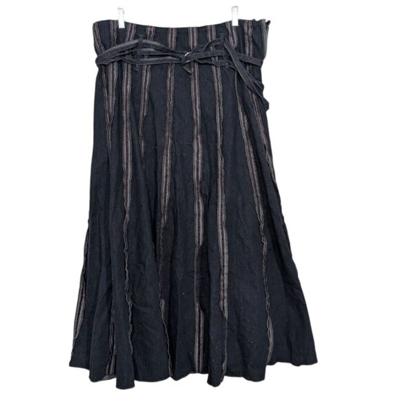 Ashro Denim Maxi Skirt Womens Size 18 Blue Exposed Seams Stretch Boho Modest - Picture 1 of 15